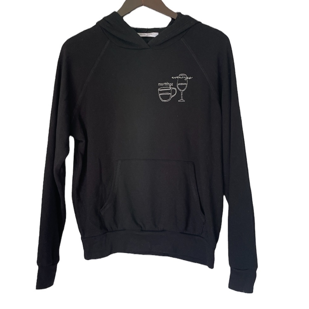 PROJECT SOCIAL T Morning Coffee Evening Wine Pullover Hoodie XS